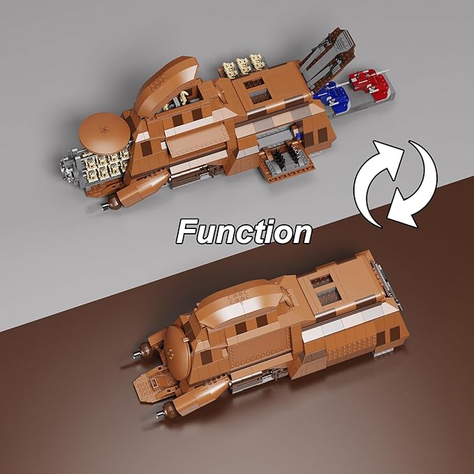 Battle Trade Federation Droid Ship Multi Troop Transport Building Kit, Battle Soldiers Troop Carrier with 2 Droidekas & 8 Machine Gun，Builidng Toy for Kids Ages 12+(1286 Pieces)