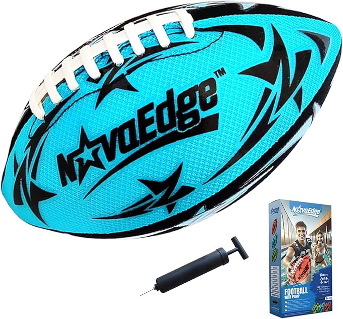 Hydro Water Football - 9.25-Inch Mesh Outer with Rubber Bladder | for All Ages - Pool, Lake, Beach Play | Textured Grip with Real Laces | Includes Pump | Choose 1 or 2 Ball Pack