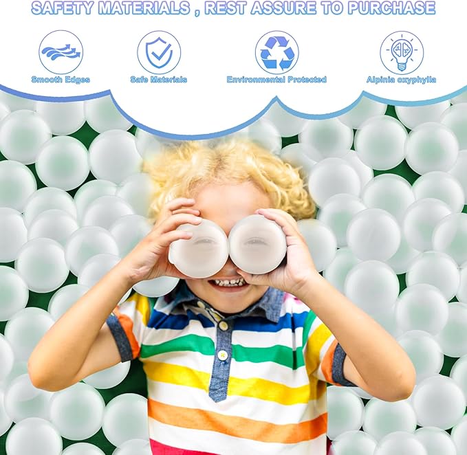 Clear Ball Pit Balls - Crush Proof Plastic Toy Balls for Boys and Girls