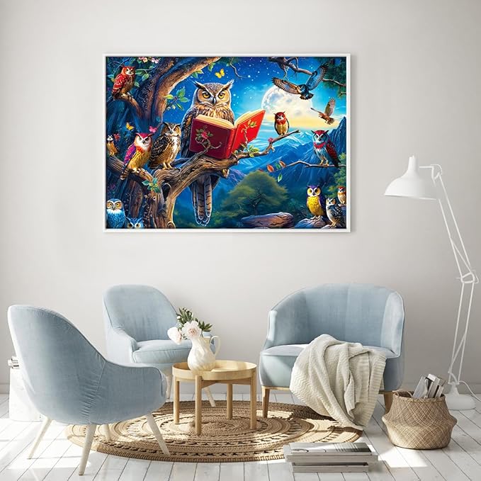 500 Piece Jigsaw Puzzle for Adults -Majestic Owl Colorful Jigsaw Puzzles 500 Pieces Puzzles for Adults-Finished Size 19.3 x 13.7