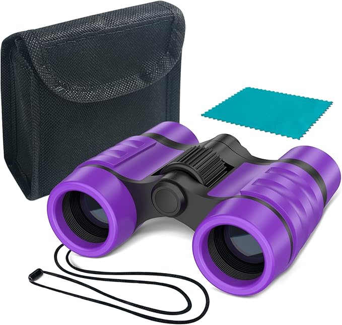 ESSENSON Binoculars for Kids Toys Gifts for Age 3-12 Years Old Boys Girls Kids Telescope Outdoor Toys for Sports and Outside Play Hiking, Bird Watching, Travel, Camping, Birthday Presents (Purple)