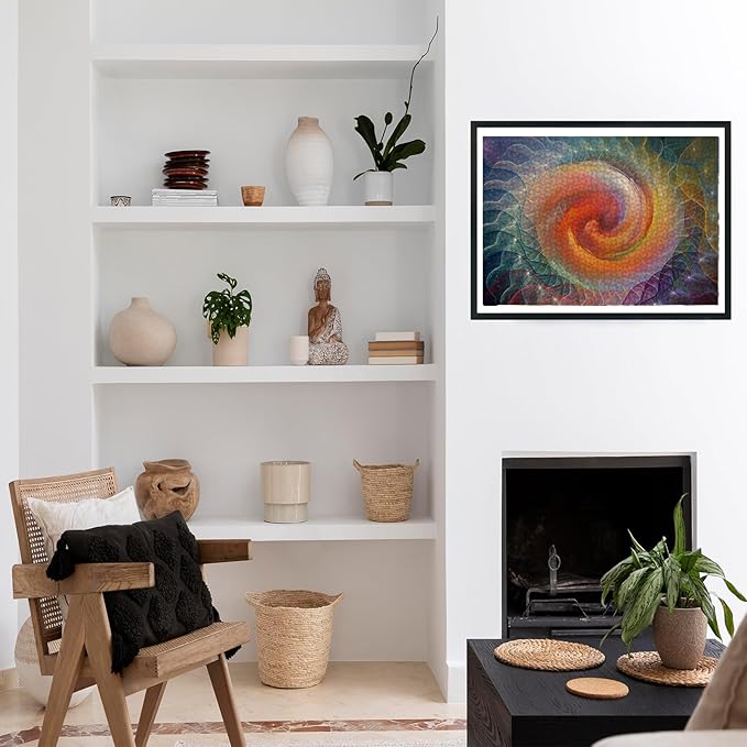 Multicolored Swirl Jigsaw Puzzles for Adults 1000 Pieces, Large Fantasy Puzzle, Intellectual Decompressing Challenging Fun Game Size 27" x 20"