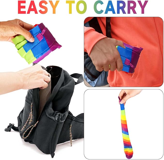 Leyndo 4 Pcs Throw and Catch Ball with Rainbow Tail, Soft Rainbow Play Ball, Sports Comet Balls Playground Toys Bulk for Indoor Outdoor Games Activities Throwing School, 25.59'' Long