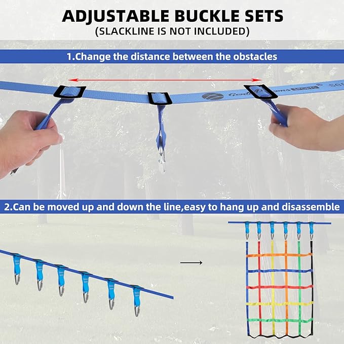 Climbing Net for Kids Outdoor,Climbing Cargo Net Kids Playground,Ninja Line Accessories For Ninja Warrior Obstacle Course For Kids,Climbing Rope Ladder for Ninja Slackline&Jungle Gyms Backyard