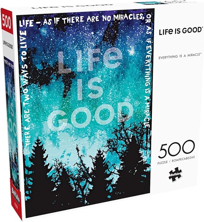 Buffalo Games - Life is Good - Everything is a Miracle - 500 Piece Jigsaw Puzzle for Adults -Challenging Puzzle Perfect for Game Nights - Finished Size is 21.25 x 15.00