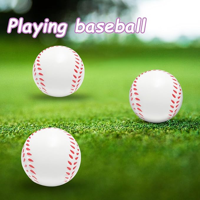 30PCS Large 2.5Inch Baseball Stress Ball,Stress Relief Balls,Squeeze Sports Ball,Squeeze Foam Balls for Themed Baseball Stress Anxiety Relief for Kids Children Playing,Party Gifts