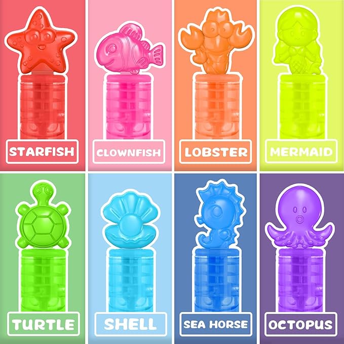 Under The Sea Party Favor, 32 Pack Mini Bubble Wand for Kids Toddler with Gift Box, Mermaid Birthday Party Supplies, Ocean Goody Bag Filler, Summer Pool Beach Party Decoration Toy, Classroom Prizes
