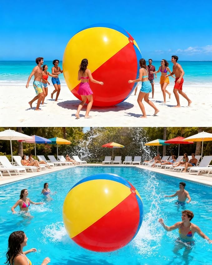 39"/59"/78" Giant Beach Balls, Inflatable Beach Ball, Beach Balls for Adults, for Summer Beach Parties, Music Festival and Festival Decorations