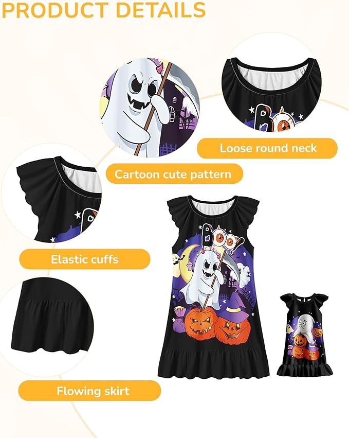 LQSZ Doll and Girl Matching Nightgown Outfit Pajamas Nightie Nightgown for Girls and Dolls Clothes