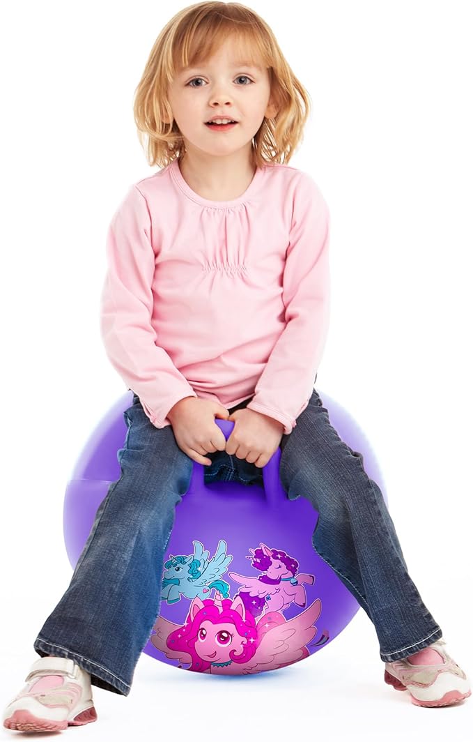 PlayZap Hopper Balls for Kids 3-8, 18 Inches Bouncy Ball with Handle, 18" Inflatable Bouncing Hopper, 45cm Jumping Toys, Garden Hopping Toys Girls Boys Gifts