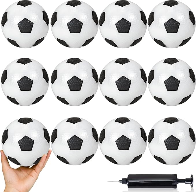 12 Pack Soccer Balls, Inflatable 4'' Mini Soccer Ball for Kids Toddlers Indoor Outdoor Sports Games Beach Garden Playground Balls Football for Boys Girls Gift and Party Favors