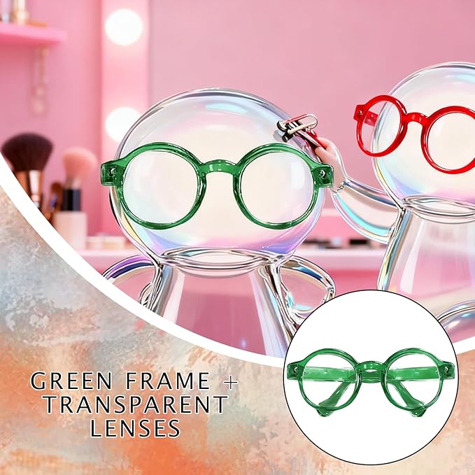 Set of 5 Mini Doll Glasses for 3.94-6.69 Inch (10-17 cm) Dolls, No Doll Include, Clear Lenses and Sunglasses, for Crafts, Dolls, Clothing Accessories