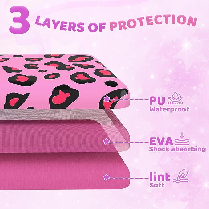 Stylish Travel Case for 12 Inch Fashion Dolls - Storage Solution with Pockets for Doll Accessories - Best for On-The-Go Travel (4-Leopard Print)