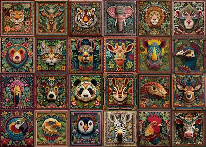 Jigsaw Puzzles for Adults 1000 Pieces, Animal Collection Difficult Challenging Unique Puzzle for Game Night Family Home Decor, 20x27 Inches, Animal Knitting