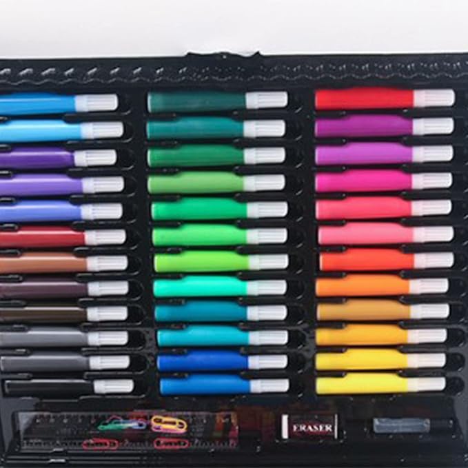 Srliya 150pcs Kids Art Kit, Bright Colorful Drawing Set, Quick Drying Washable Supplies for Calligraphy, Scrapbooking, ABS Material, Ideal Children, ABS, 30 x 25 x 6cm