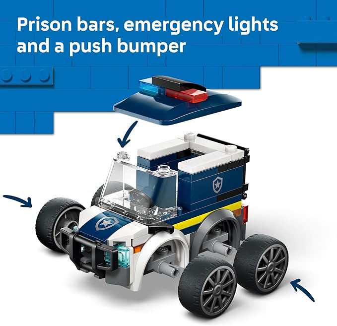 LEGO City Rides – Police Truck Building Toy for Kids - Pretend Play Set for Boys & Girls, Ages 5+ - with Police Officer Junior Minifigure - Gift Idea for Birthdays - 60481