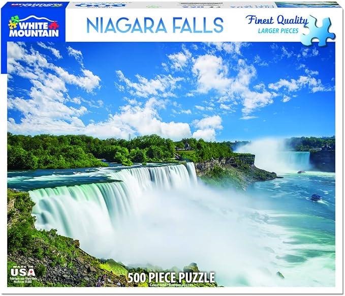 White Mountain 500 Piece Jigsaw Puzzle New York State Park Puzzles with Large Pieces Gift for Adults 18"x24" - Niagara Falls