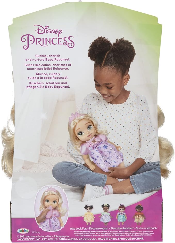 Disney Princess Rapunzel Baby Doll with Baby Bottle & Tiara