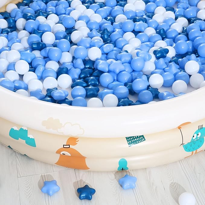 Realhaha Ball Pit Balls 50 100 200 500, Star Shapes for Babies Kids Playpen Plastic Balls for Babies Ball Pool Puppy Playballs