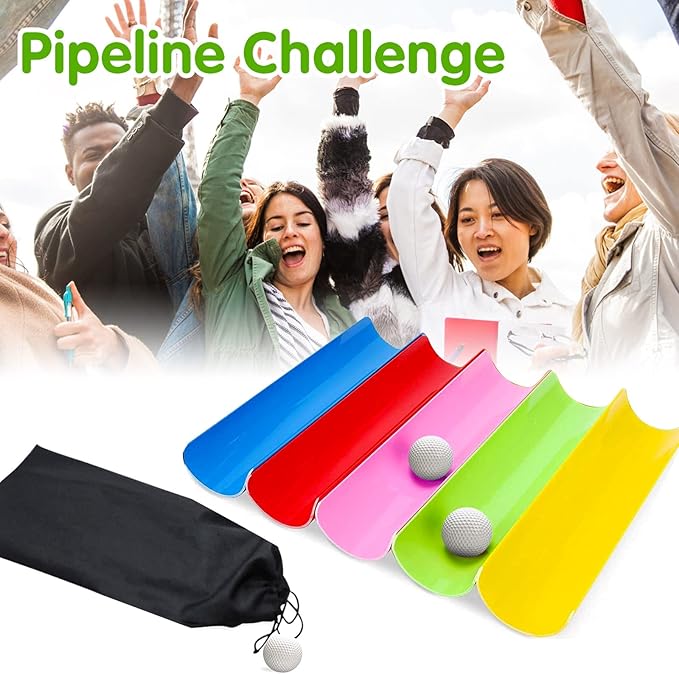 KINDEN Team Building Exercise Activities Pipeline Kit Group Games, Half Pipes Indoor Outdoor Ice Breaker Group Learning Team Work Youth Sports for Kids Teens, Children, Adults Competition Funny Games