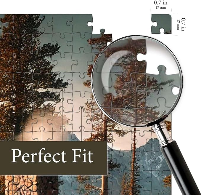 Jigsaw Puzzles for Adults 1000 Pieces - Colorful with Large Poster - Letters on Back - AI Art - Rompecabezas para Adultos - Gifts for Adult Couples Teens (Cozy Mountain Cabin)