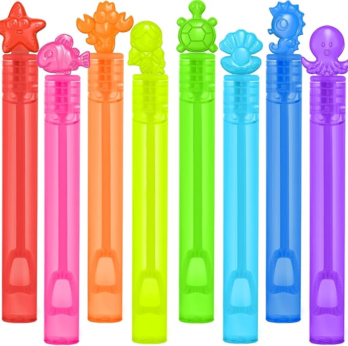Under The Sea Party Favor, 32 Pack Mini Bubble Wand for Kids Toddler with Gift Box, Mermaid Birthday Party Supplies, Ocean Goody Bag Filler, Summer Pool Beach Party Decoration Toy, Classroom Prizes