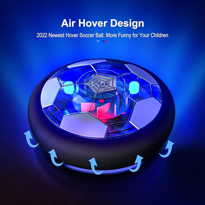 HopeRock 3-in-1 Hover Soccer Ball Hockey Bowling Set, Indoor and Outdoor Toys for Kids Ages 3-12, Outside Toys with LED Lights, Christmas Birthday Gifts for 3 4 5 6 7 8 9+ Year Old Boys Girls