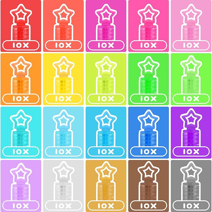 200 Pcs 20 Colors Mini Star Bubble Wand Bulk in Gift Box, Neon Bubbles Party Favors For Kids, Classroom Giveaways, Goody Bags Stuffer, Carnival Prizes Toy, Birthday Treats, Party Supplies for Toddlers