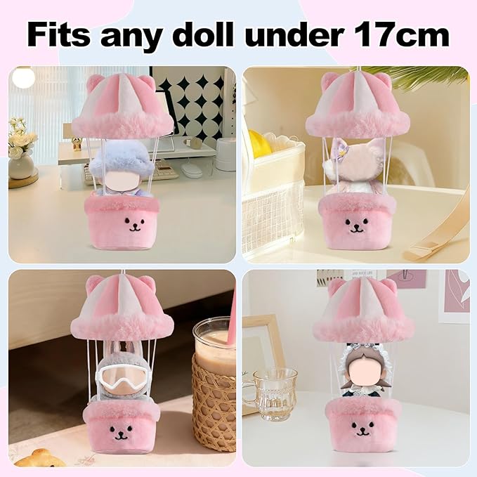Doll Car Seat Compatible with Lububu, Small Seat for 4-7in Blind Box Dolls, Ideal Car Decor Gifts(Pink)