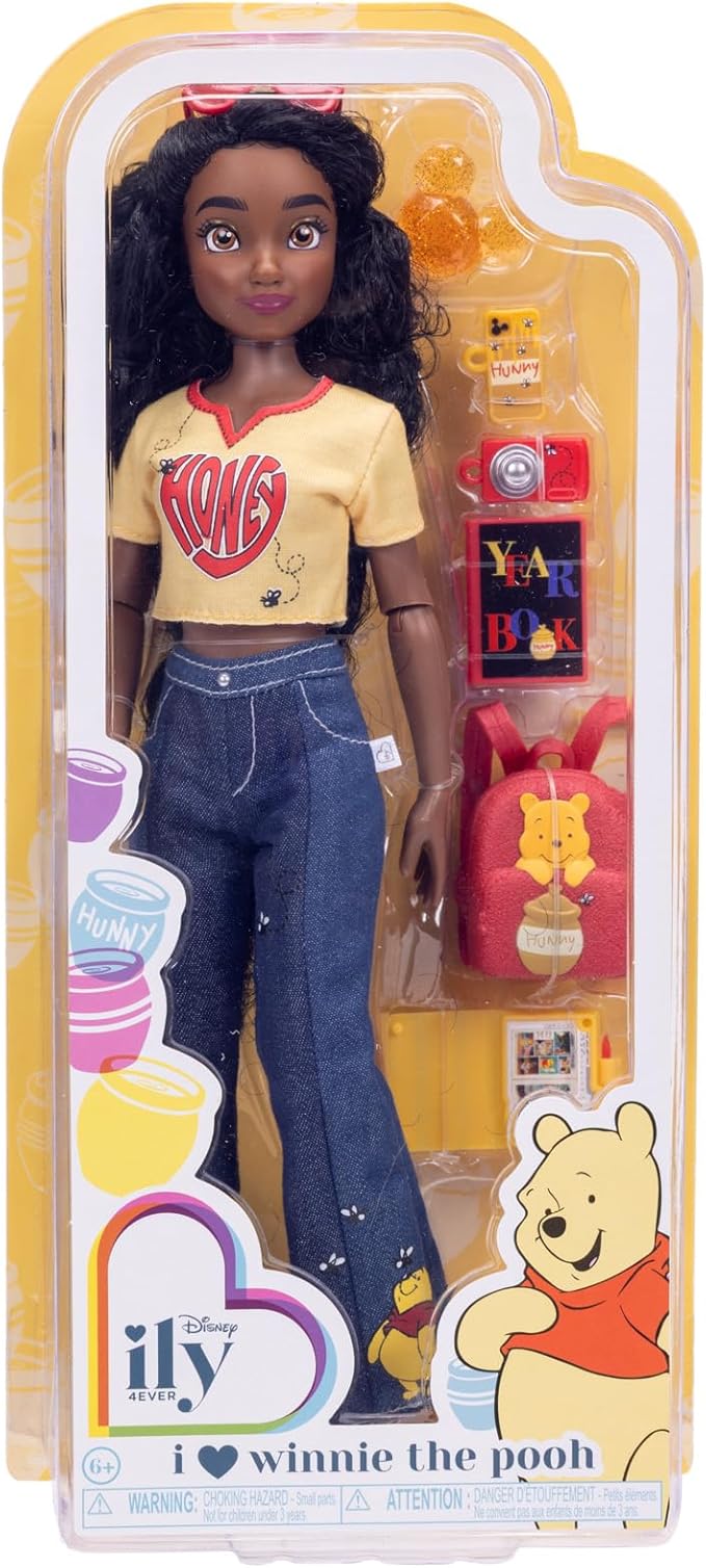 Disney ILY 4ever Fashion Dolls, Inspired by Winnie the Pooh 11.5" Tall with 13 Points of Articulation, Glittery Mickey Ring Included for You!
