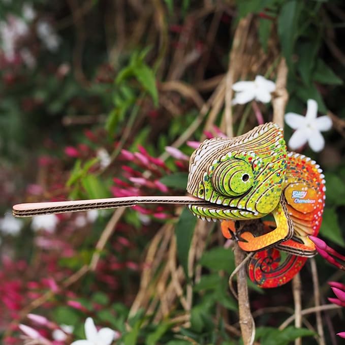 Eugy Chameleon 3D Puzzle - 31 Piece Eco-Friendly Educational Toy Puzzle for Boys, Girls & Kids Ages 6+