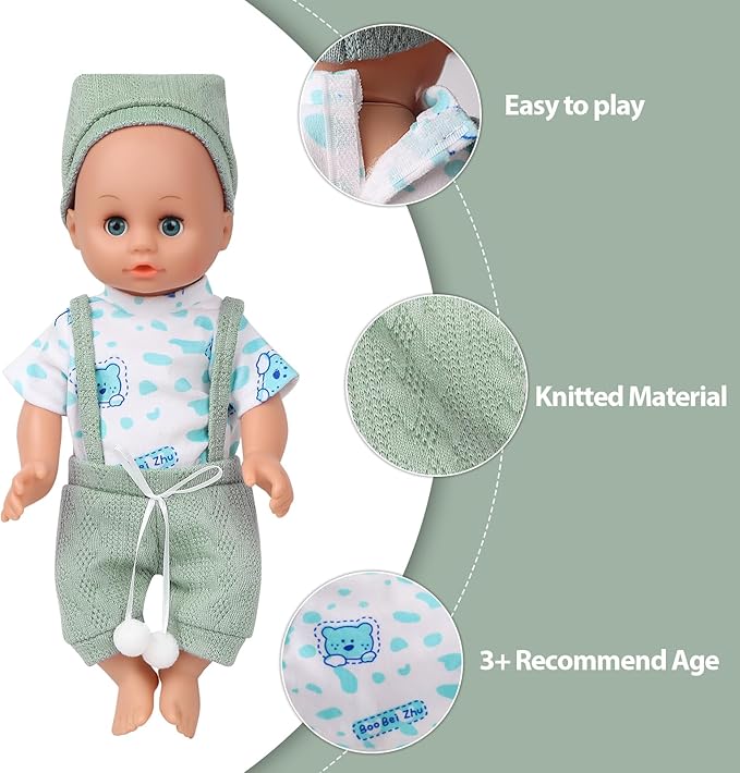 ARTST Baby Doll Clothes,12 inch Doll Clothing for Baby Alive, 5 Set Knitted Outfit Accessories for 10-12 inch Girls Boys