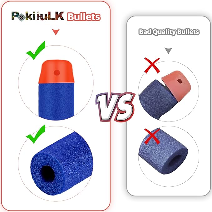 600PCS Refill Bullets Fit for Nerf Guns N-Strike Elite Series Blasters Toy Guns Darts with Portable Shooting Practice Target Toy Storage Mesh Bag