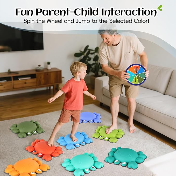 TOPNEW Stepping Stones for Kids, Non-Slip Balance Stepping Stones for Promoting Children's Coordination Skills, Toddler Stepping Stones Obstacle Course for Kids Age 3 4 5 6 7+