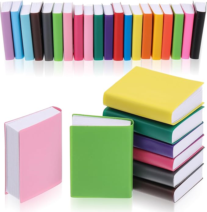 Xindojuz 20 PCS Miniature Books, 1:12 Scale Miniatures Dollhouse Books Assorted Colors Mini Brands Book for Crafts Doll House Model Decoration Accessories Gifts for Boys Girls Bedroom Study Room