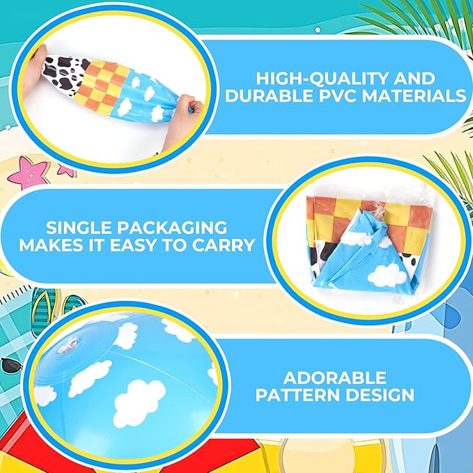 12 Pack Spider Theme Beach Ball 7.87" Inflatable Beach Balls for Summer Water Pool Games Blue and Red Spider Web Birthday Party Decorations Favors Under The Sea Party Decorations