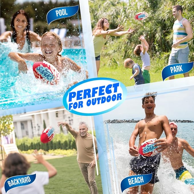 SOAK 9-Inch Waterproof Pool Football for Kids & Adults - Beach Football for Swimming Pool, Lake, Outdoor Games