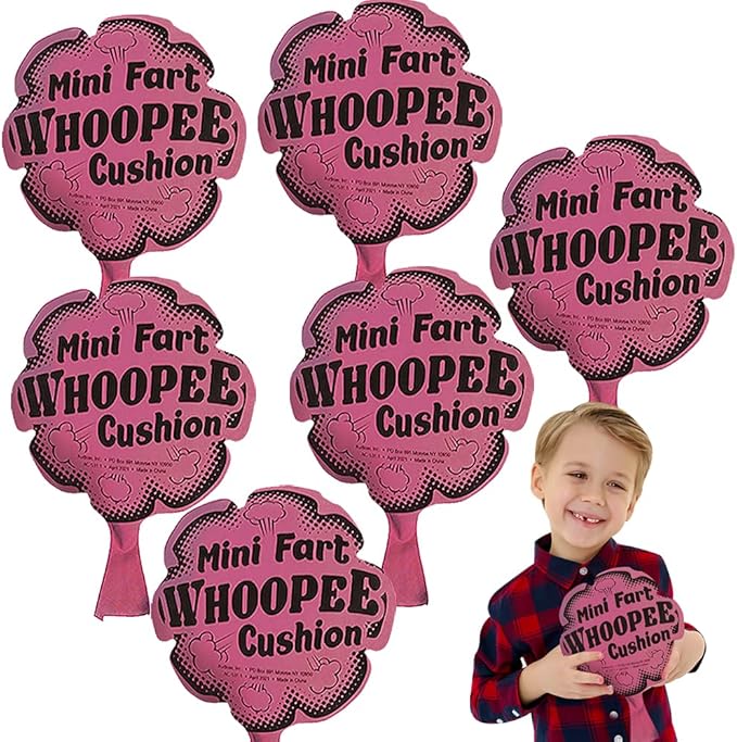 ArtCreativity 8 Inch Whoopie Cushions Pack of 6 - Fun Whoopee Cushions Noise Makers for Kids and Adults - 100% Non-Toxic Prank Toy - Novelty Gag Joke Gift - Birthday Party Favors for Boys and Girls
