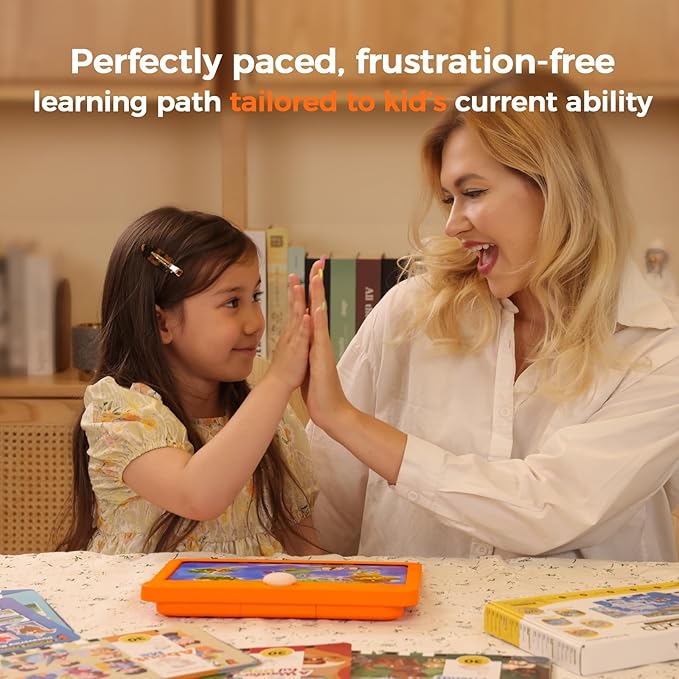 Think Academy Learning Pad for 3+, Age-Optimized Screen-Free Educational Learning Tablet, Learn to Read Phonics Flash Cards with Alphabet, Words, Numbers, Music, Preschool Learning Activities for Kids