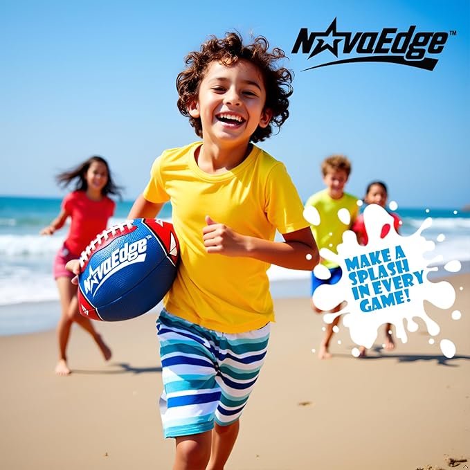 8.5-Inch All-Weather Football for Kids | Land & Water Play on Lawn, Playground, Pool, Beach | Waterproof with Grips & Laces | Includes Pump | Choose 1 or 2 Ball Pack