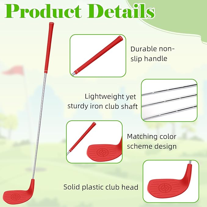 3 Pack 36" Backyard Golf Club with 6 Balls Outdoor Game Set, Right Hands Training Practice Course Portable Golf Play Gift for Family Beach Camping Lawn Park Yards Grass Home Indoor