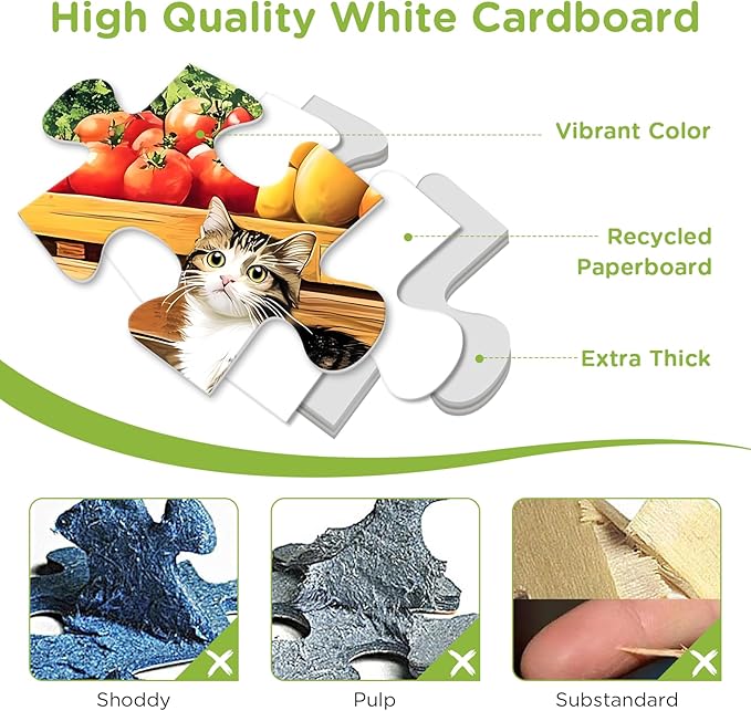 500 Pieces Jigsaw Puzzles for Adults, Truck and Cats Puzzle for Adults Seniors, Fruits and Vegetables Puzzle 500 Pieces, Gift for Birthday, Home Decor, Fun for Family Entertainment 20.5x15in