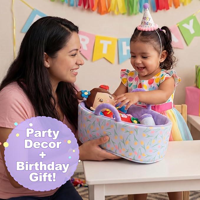 OUOZZZ 10" Soft Baby Doll Set, Hispanic Baby Doll Accessories Pretend Playset Doll for 2 Year Olds Girls Social Emotional Learning Birthday Gift for 2 Year Olds Girls