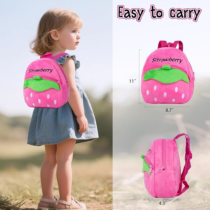 7Pcs Reborn Baby Doll Accessories Diaper Bag for 17-22 inch Reborn Dolls Caring Set with Strawberry Backpack Newborn Doll Gift