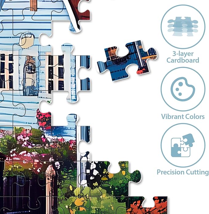 500 Pieces Puzzle for Adults, Town Horse House Puzzle, Recycled Cardboard Jigsaw Puzzles 500 Pieces for Adult, Challenging Puzzles Game Home Decor Birthday Party Gift Toy Seniors 20.5 * 15 in