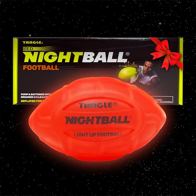 Glow in The Dark Nightball LED Football - Light up Football with Bright LED Lights - Kids and Adults, Red
