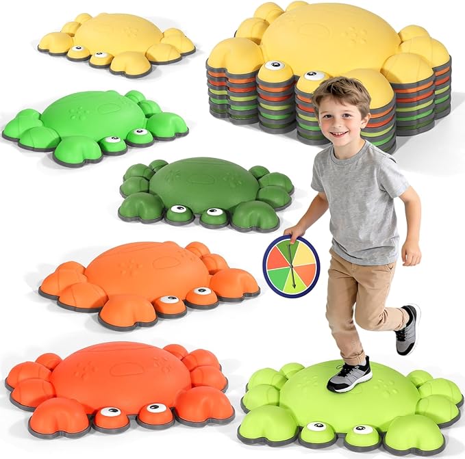 TOPNEW Stepping Stones for Kids, Non-Slip Balance Stepping Stones for Promoting Children's Coordination Skills, Toddler Stepping Stones Obstacle Course for Kids Age 3 4 5 6 7+