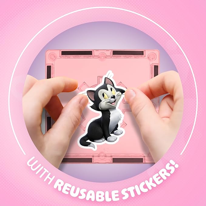 Tytan Official Disney Junior Minnie Mouse Magnetic Character Tile Set – 21-Piece STEAM Building Toy with Reusable Stickers & Instruction Manual – Educational Toy for Kids Ages 3+