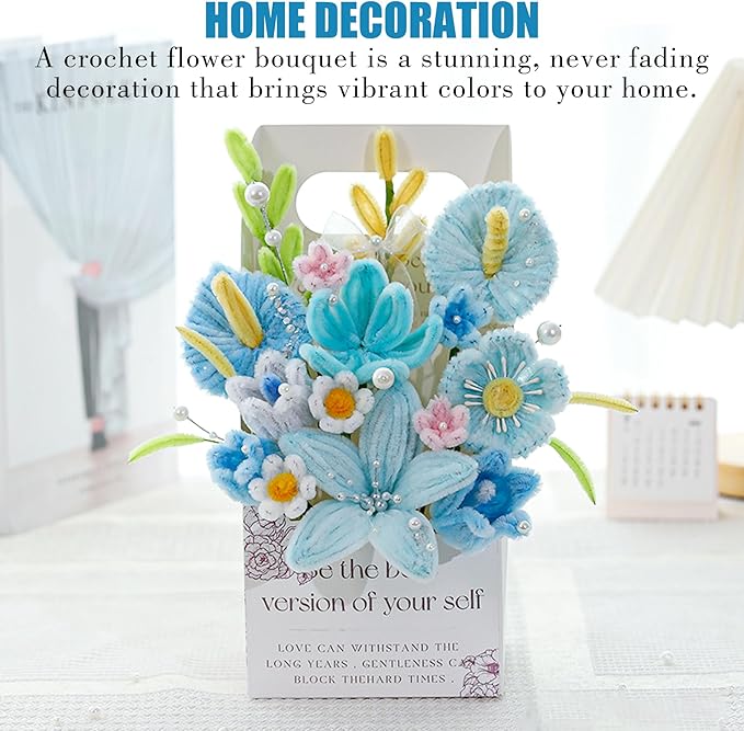 ERNTRNL Pipe Cleaners Craft - Pipe Cleaners Flower, Pipe Cleaner Flower Kit, DIY Pipe Cleaner Bouquet Supply Kit for Craft Art Project Activity, Birthday Mother’s Day Graduations Anniversaries Gifts