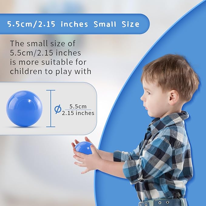 Ball Pit Balls for Kids & Dogs Cats Pack of 100 200 500- BPA Free, Crush Proof Plastic Balls for Ball Pit, Tent, Playhouse, Children's Toy Balls for Party, Macaron Ocean Balls 2.15 Inch